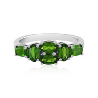 Bague en argent et Diopside de Russie