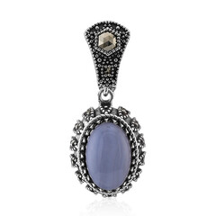 Pendentif en argent et Agate zonée bleue (Annette classic)