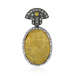 Pendentif en argent et Quartz rutile (Cheveux de Vénus) (Annette classic)