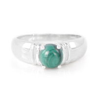 Bague pour homme en argent et Malachite