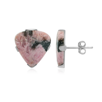 Boucles d'oreilles en argent et Rhodonite Sulavesi (Bali Barong)