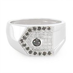 Bague en argent et Diamant noir