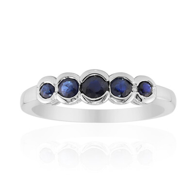 Bague en argent et Saphir bleu