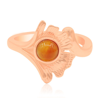 Bague en argent et Agate orange