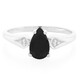 Bague en argent et Spinelle noir