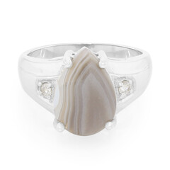 Bague en argent et Agate du Botswana