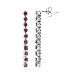 Boucles d'oreilles en argent et Grenat Rhodolite