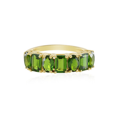 Bague en argent et Diopside de Russie