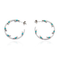 Boucles d'oreilles en argent et Turquoise Sleeping Beauty (Anne Bever)