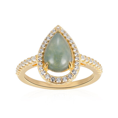 Bague en argent et Agate verte