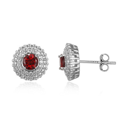 Boucles d'oreilles en argent et Grenat du Mozambique