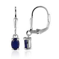 Boucles d'oreilles en argent et Spinelle bleu roi