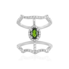 Bague en argent et Diopside de Russie