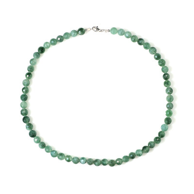 Collier en argent et Quartz vert forêt