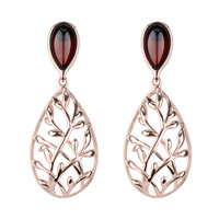 Boucles d'oreilles en argent et Ambre cerise de la Baltique 