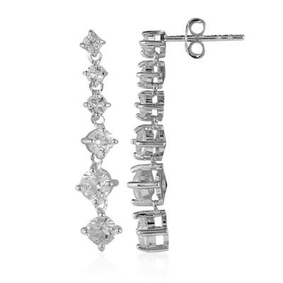 Boucles d'oreilles en argent et Topaze blanche