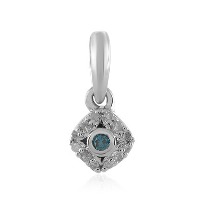 Pendentif en argent et Diamant bleu I2