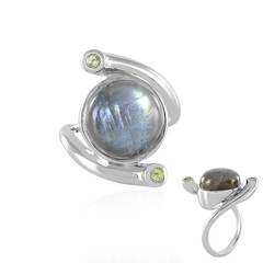 Bague en argent et Labradorite verte de Maniry (KM by Juwelo)