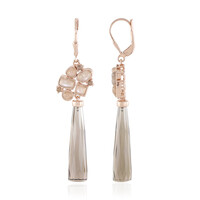 Boucles d'oreilles en argent et Quartz fumé (KM by Juwelo)