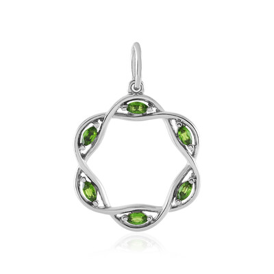 Pendentif en argent et Diopside de Russie