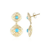 Boucles d'oreilles en or et Turquoise Sleeping Beauty (Ornaments by de Melo)