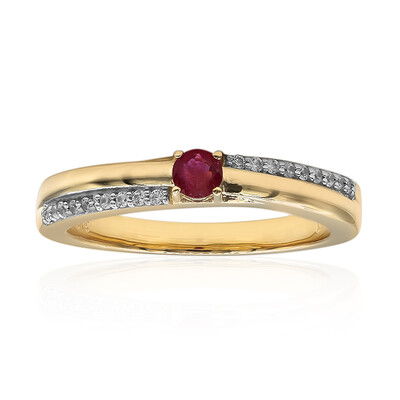 Bague en or et Béryl rouge