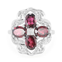 Bague en argent et Rhodolite du Brésil