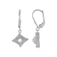 Boucles d'oreilles en argent et Pierre de Lune arc-en-ciel AAA