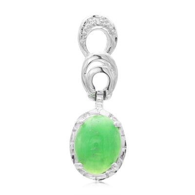 Pendentif en argent et Chrysoprase impériale