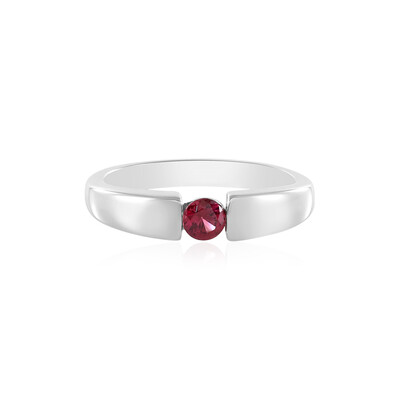 Bague en argent et Spinelle rouge noble