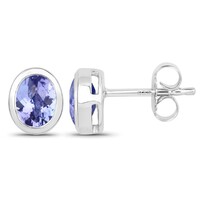 Boucles d'oreilles en argent et Tanzanite