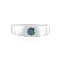 Bague en argent et Diamant bleu I2