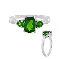 Bague en argent et Diopside de Russie