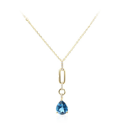 Collier en or et Topaze bleu de Londres