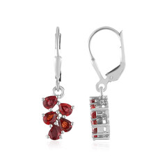 Boucles d'oreilles en argent et Rubis de Tanzanie