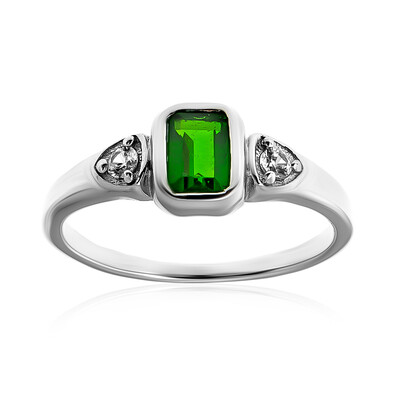 Bague en argent et Diopside de Russie