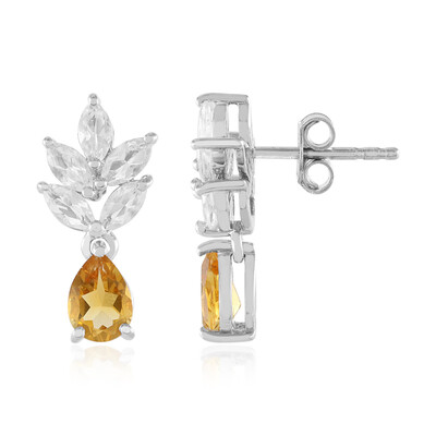 Boucles d'oreilles en argent et Citrine