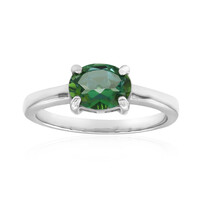 Bague en argent et Topaze vert papillon