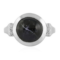 Bague en argent et Diopside étoilé d'Inde