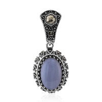 Pendentif en argent et Agate zonée bleue (Annette classic)