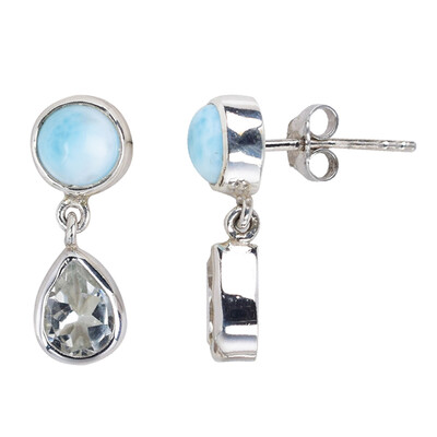 Boucles d'oreilles en argent et Topaze blanche