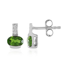 Boucles d'oreilles en argent et Diopside de Russie