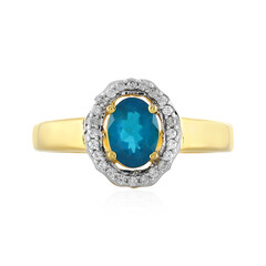 Bague en argent et Apatite bleu néon