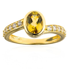 Bague en argent et Béryl jaune