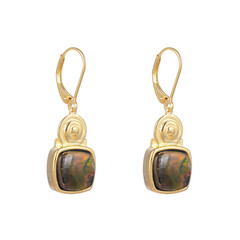 Boucles d'oreilles en argent et Ammolite