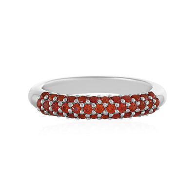 Bague en argent et Saphir orange