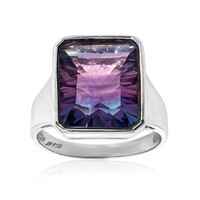 Bague en argent et Fluorite multicolore (CUSTODANA)