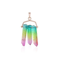 Pendentif en argent et Quartz multicolore