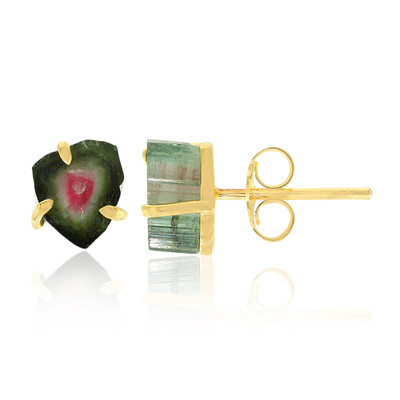 Boucles d'oreilles en argent et Tourmaline Melon d'Eau