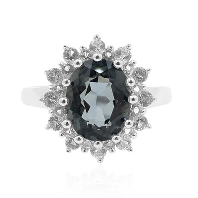 Bague en argent et Topaze mystique noire